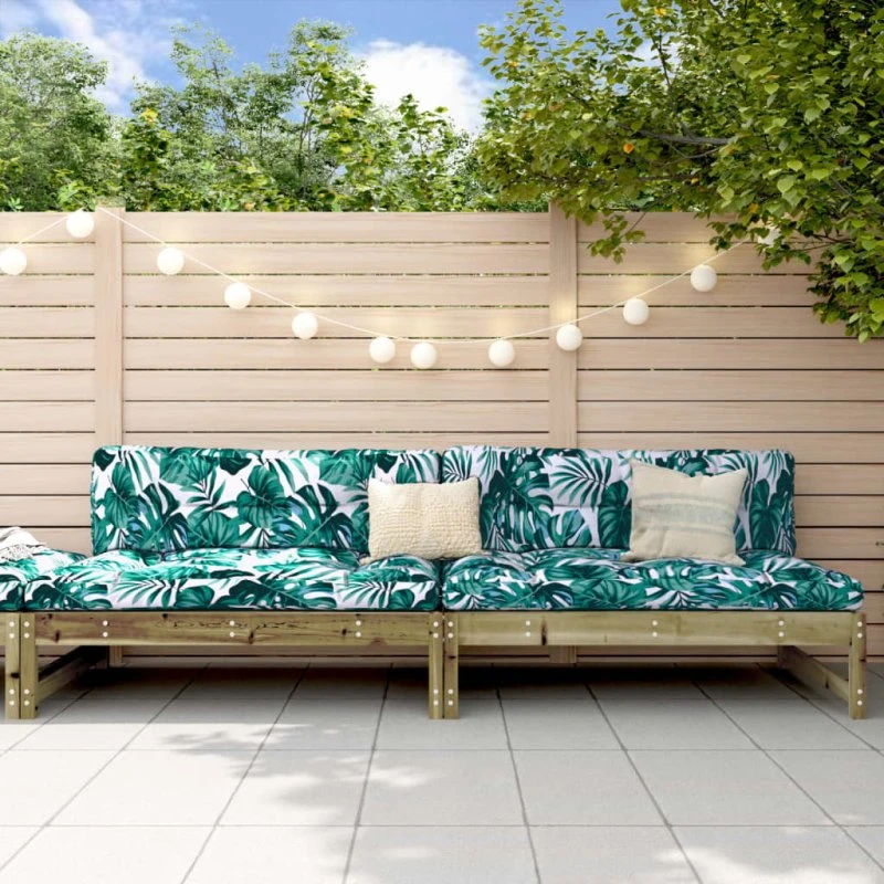 Midtermoduler til havesofa 2 stk. 120×80 cm imprægneret fyr