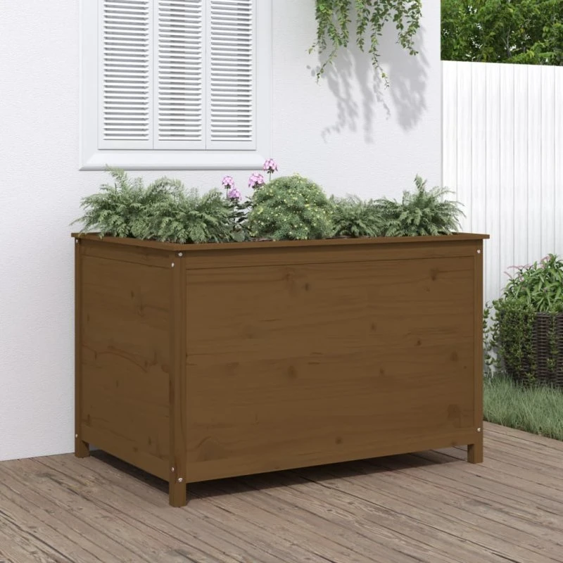 Højbed i massivt fyrretræ 119,5x82,5x78 cm, gyldenbrun