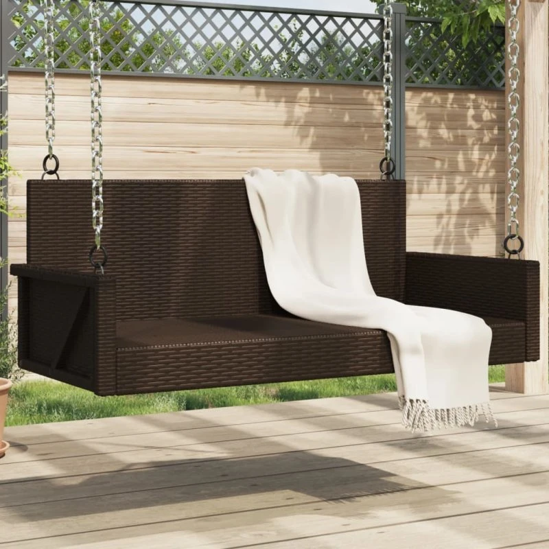 Gyngebænk i polyrattan 119x56x48 cm – Beige