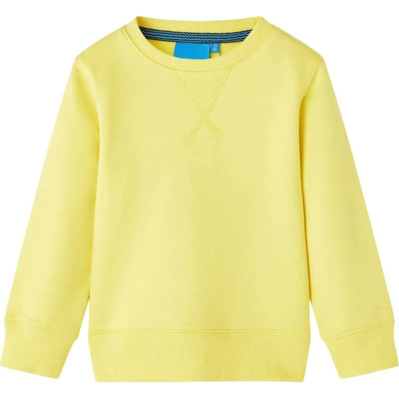 Børnesweatshirt lysegul, str. 116 – blød & holdbar