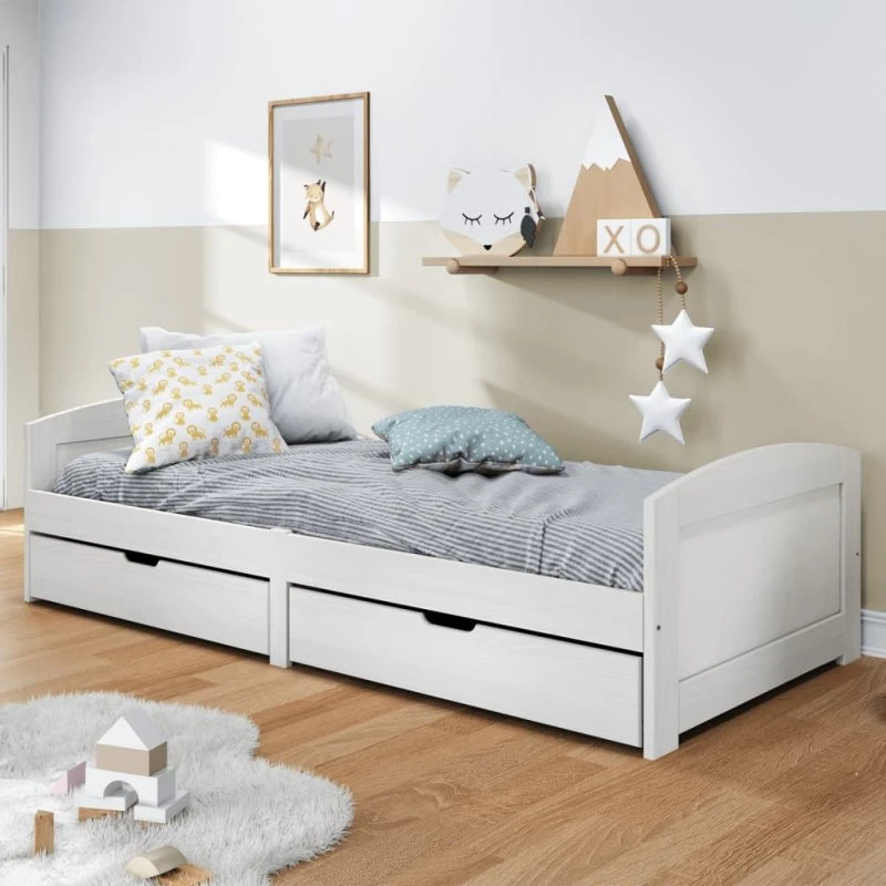 Daybed IRUN 90x200 cm hvid i massivt fyrretræ