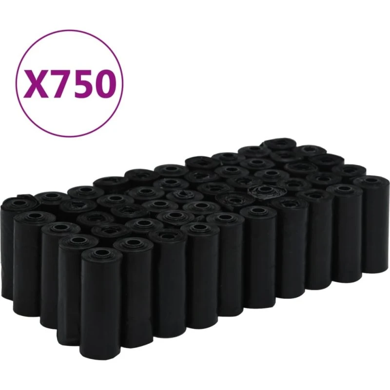 Hundeposer 750 stk 30x20 cm – sorte, kraftig PE