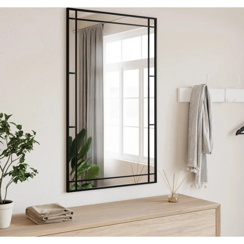 Vægspejl 60x100 cm i sort jernramme