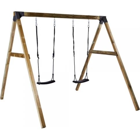 Nordic Play Active gyngestativ 240x240x253 cm med 2 sorte gynger