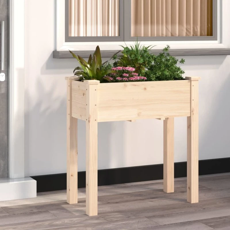 Plantekasse i massivt fyrretræ med foring 71x37x76 cm