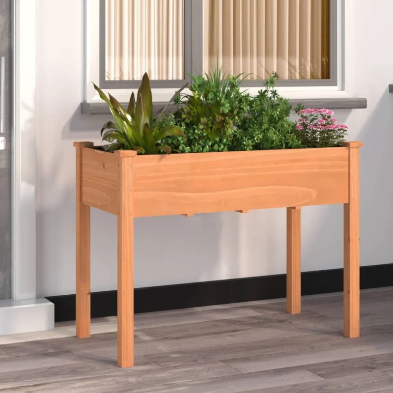 Plantekasse i massivt fyrretræ 118x59x76 cm med foring