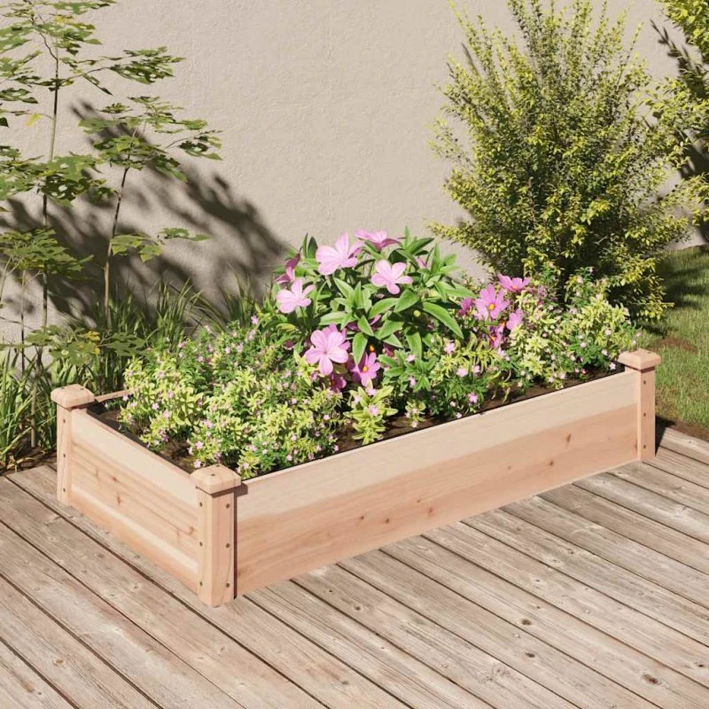 Højbed i massivt fyrretræ 120x60x25 cm med foring