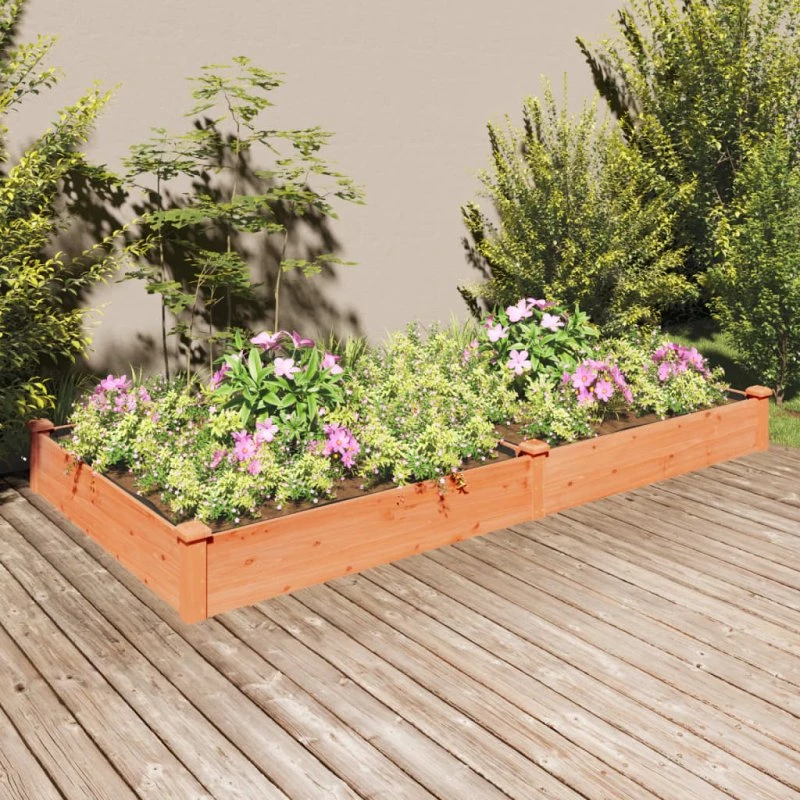 Plantekasse i massivt fyrretræ 240x120x25 cm - brun