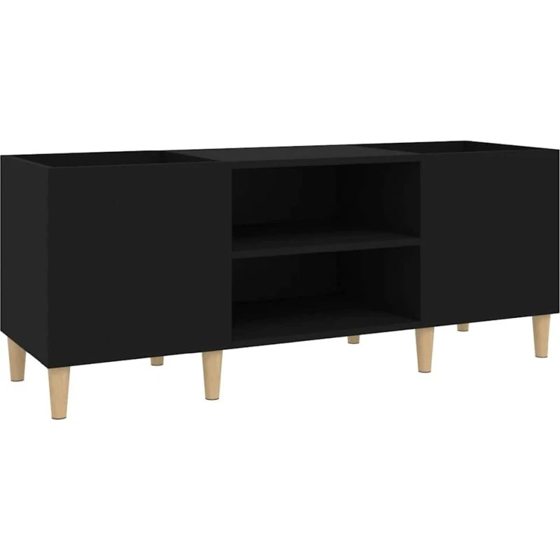 Vinylskab 121x38x48 cm i sort konstrueret træ