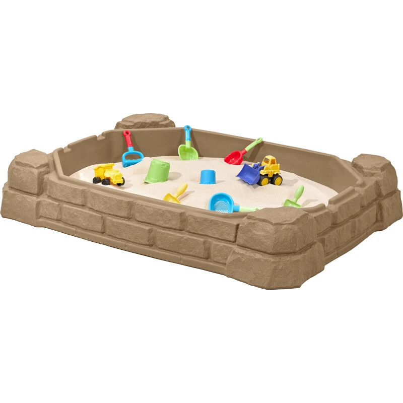 Step2 Naturally Playful Sandkasse med låg (stenlook, 81×112×39 cm)