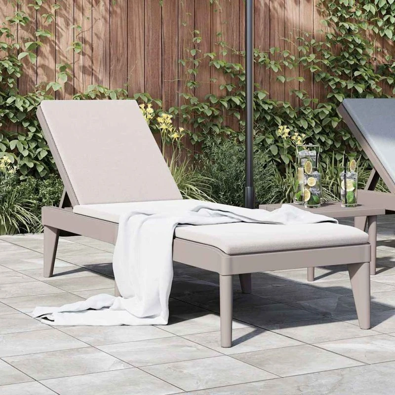 Liggestol i PP 186x60x29 cm – Cappuccino, justerbar