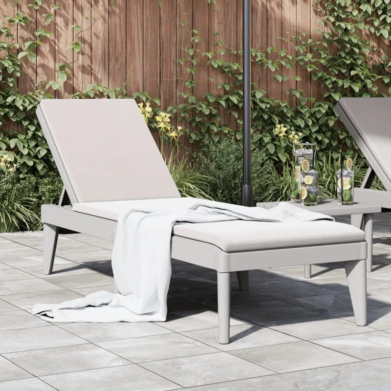 Liggestol i polypropylen 186x60x29 cm – grå, justerbar