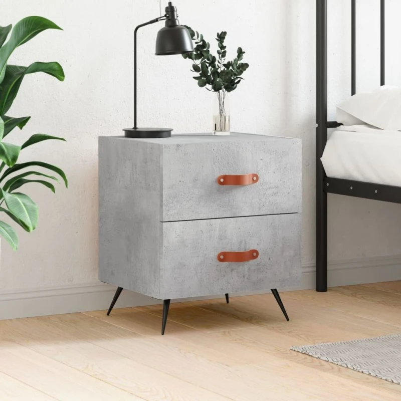 Sengebord 40x35x47,5 cm i konstrueret træ – betongrå