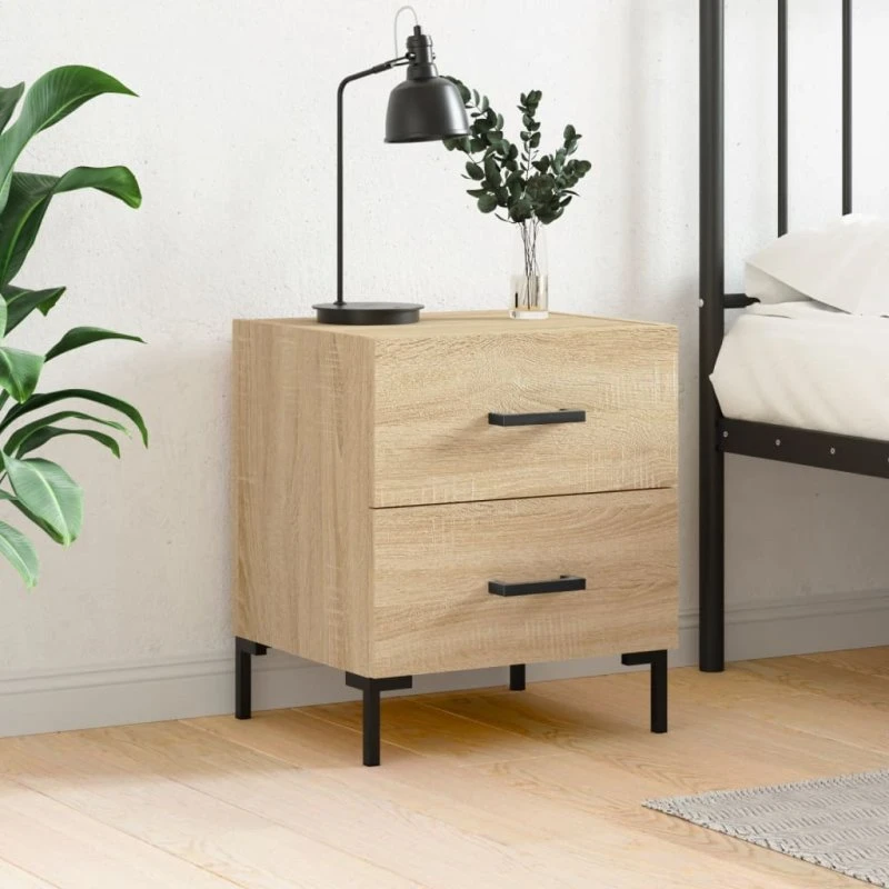 Sengebord 40x35x47,5 cm i sonoma-eg – konstrueret træ