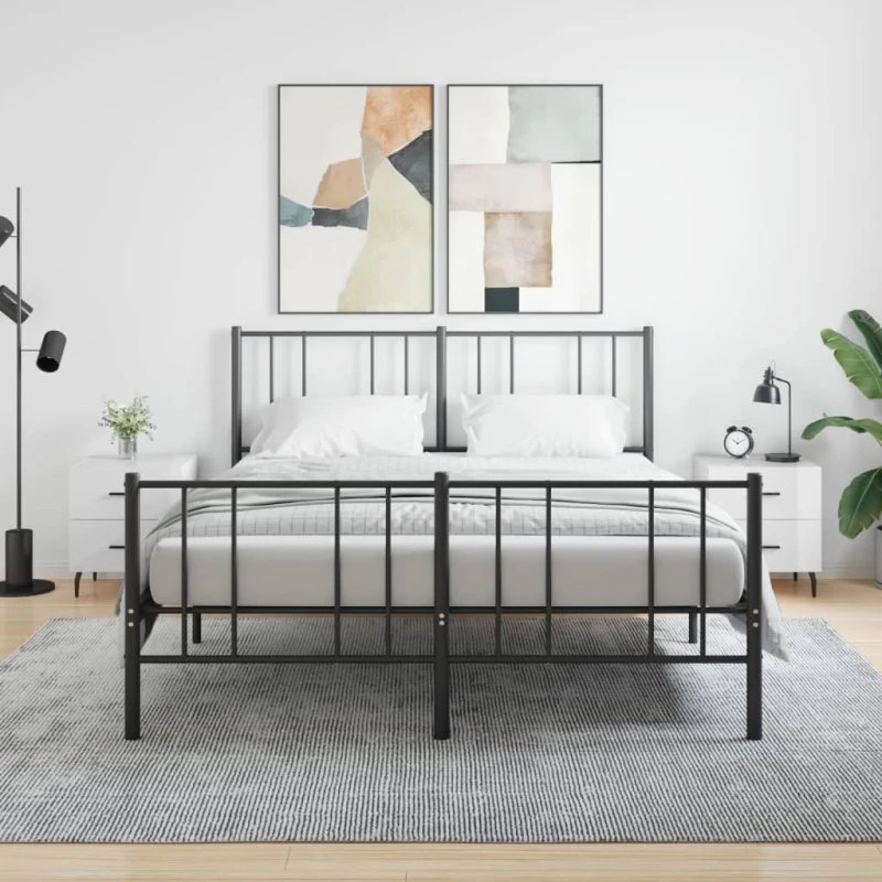 Sengeborde 2 stk. 40x35x47,5 cm hvid højglans