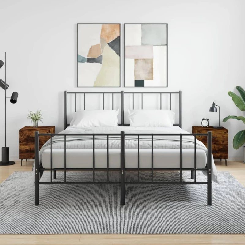 Sengeborde 2 stk 40x35x47,5 cm – Røget egetræ