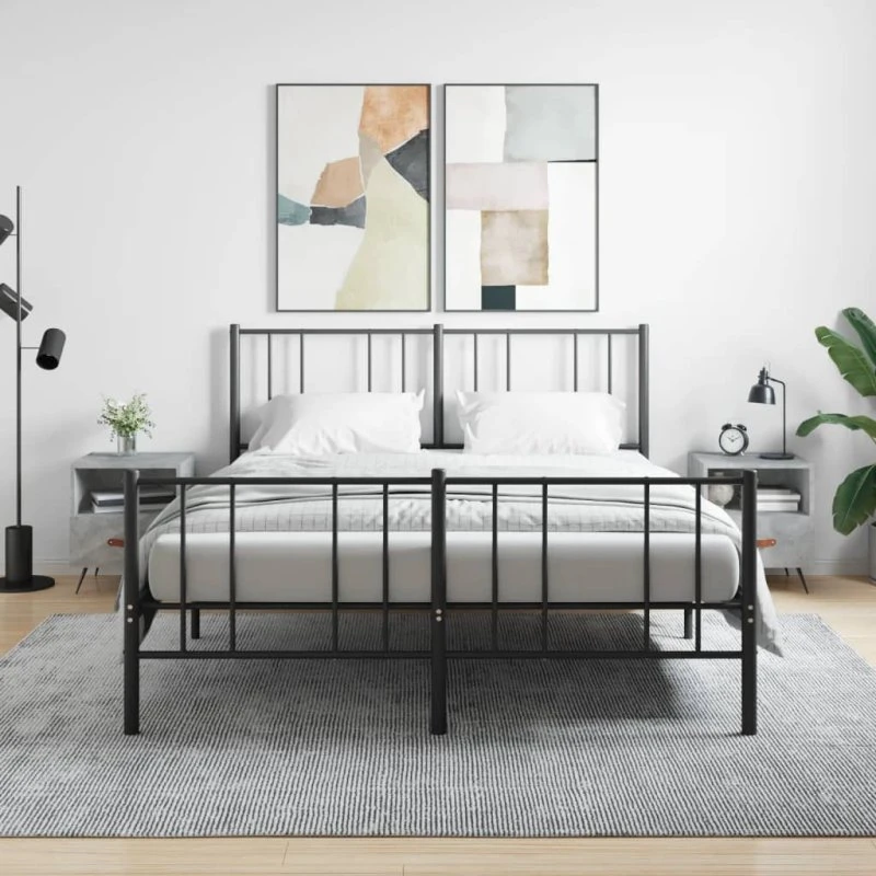 Sengeborde 2 stk. 40x35x47,5 cm — konstrueret træ betongrå