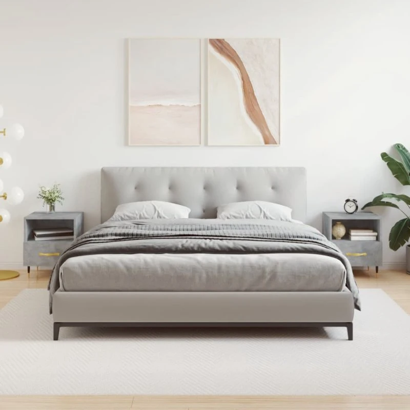 Sengeborde 2 stk. 40x35x47,5 cm – konstrueret træ, betongrå