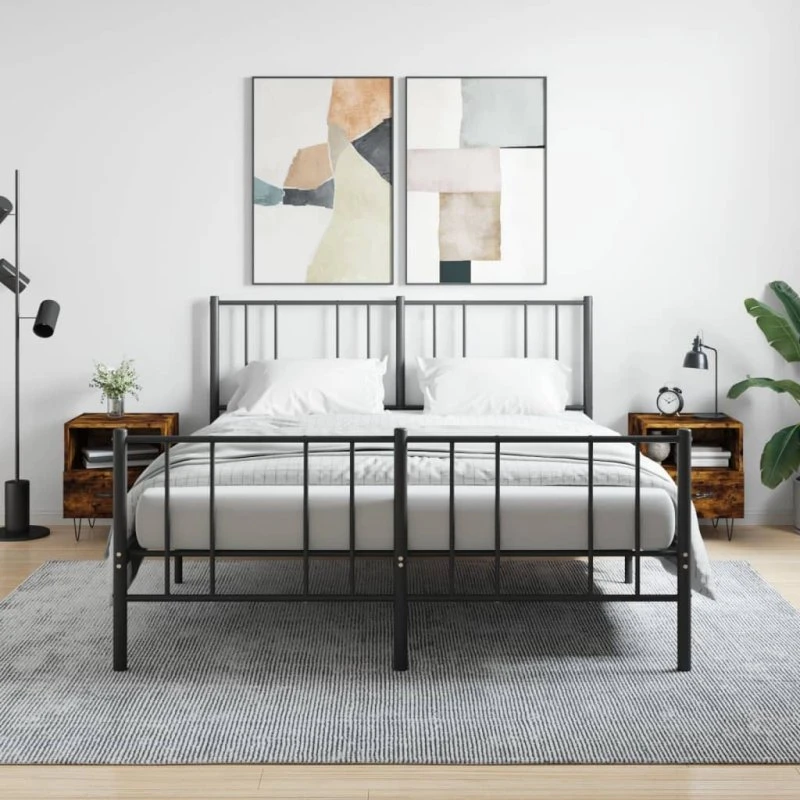 Sengeborde 2 stk. 40x35x47,5 cm – røget egetræ