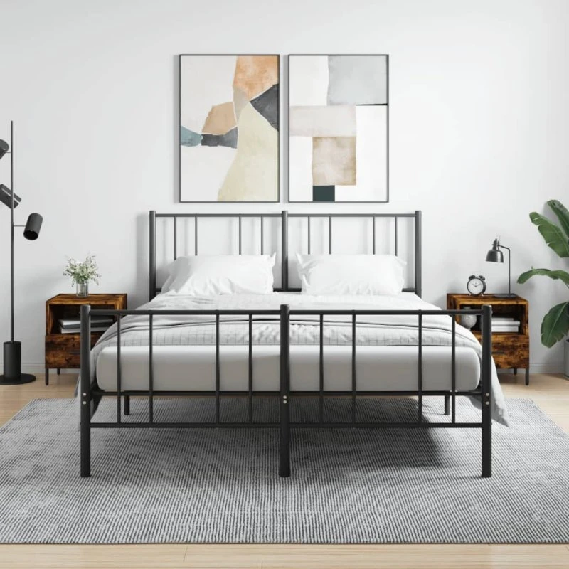 Sengeborde 2 stk. 40x35x47,5 cm – Røget egetræ