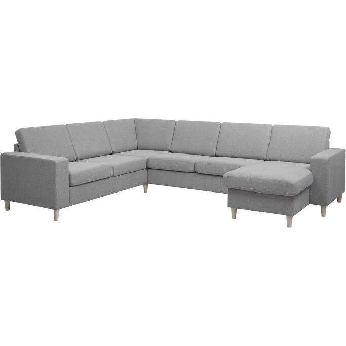 Panama Hjørnesofa vendbar med chaiselong – Lysegrå (Austin stof)