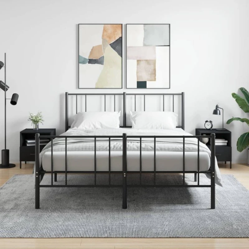 Sengeborde 2 stk. 40x35x47,5 cm sort (konstrueret træ)