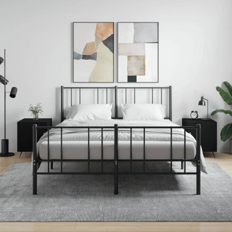 Sengeborde 2 stk. 40x40x50 cm i sort konstrueret træ