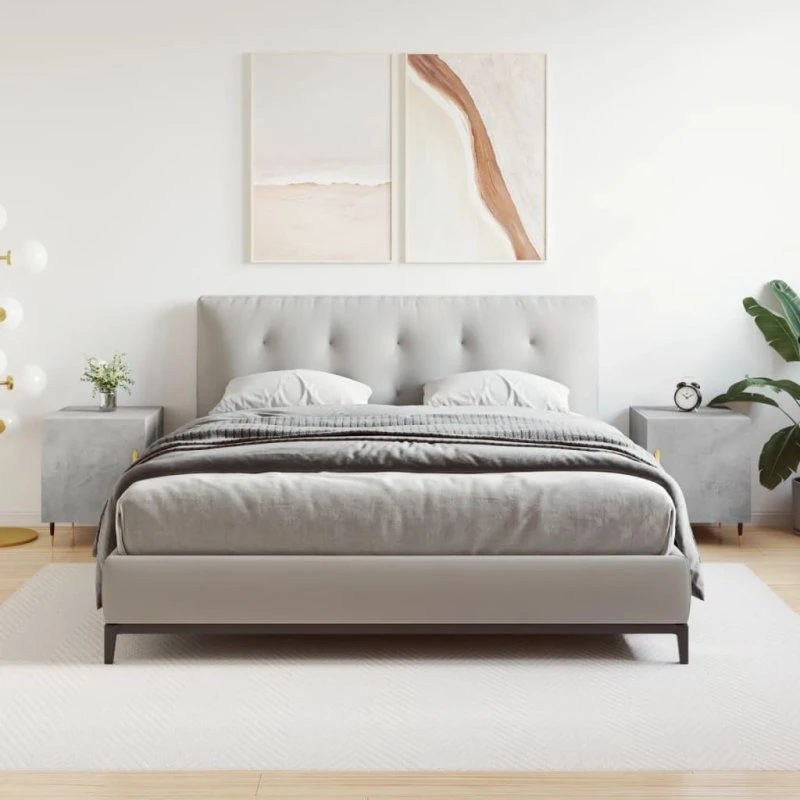 Sengeborde 2 stk. 40x40x50 cm – konstrueret træ, betongrå