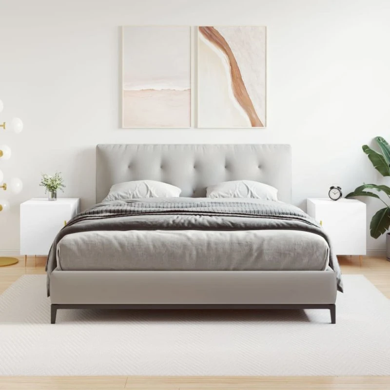 Sengeborde 2 stk. 40x40x50 cm – hvidt konstrueret træ