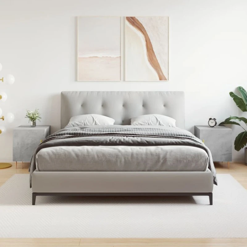 Sengeborde 2 stk. 40x40x50 cm – Konstrueret træ, betongrå