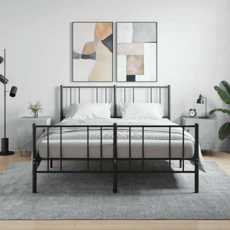 Sengeborde 2 stk. 40x40x50 cm, konstrueret træ – betongrå