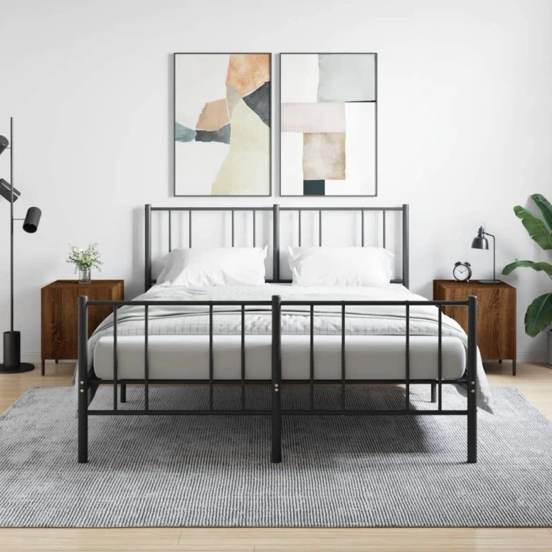 Sengeborde 2 stk. 40x40x50 cm – Brun egetræ (konstrueret træ)