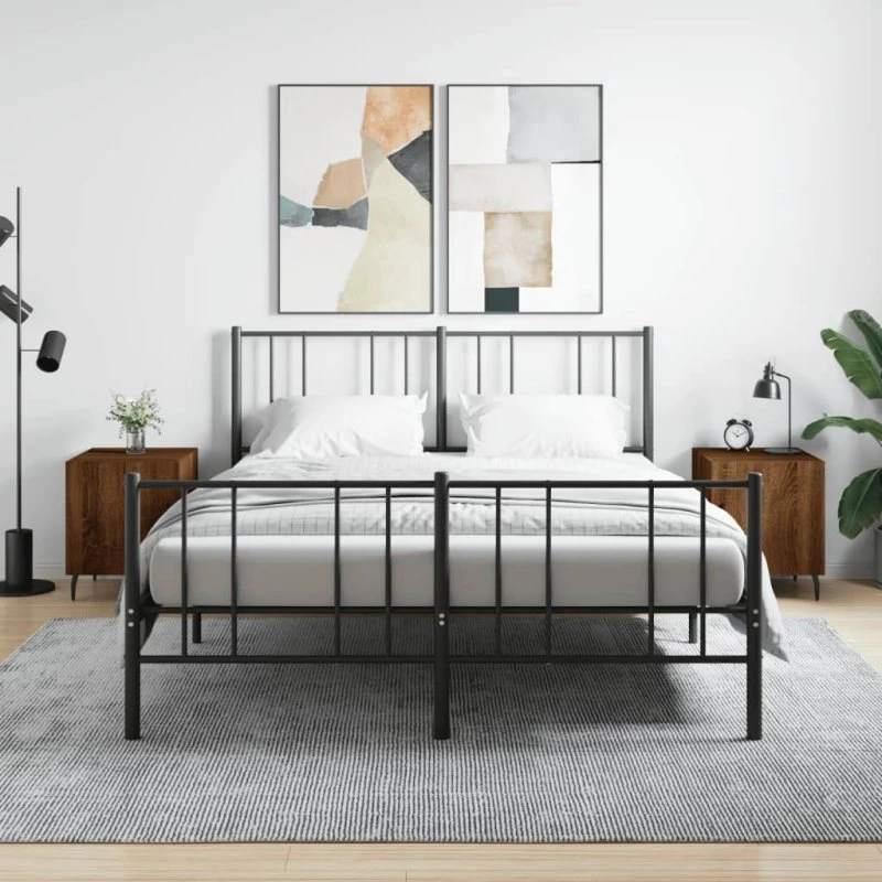 Sengeborde 2 stk 40x40x50 cm – konstrueret træ, brunt egetræ