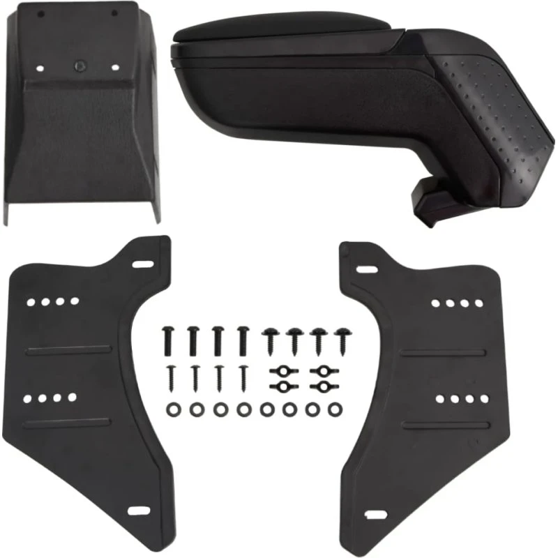 Universelt bilarmlæn i ABS med polstret låg 13x33x(33-53) cm