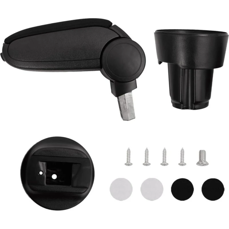 Armlæn til bil med opbevaring, ABS – justerbart 13x33x(33-49) cm