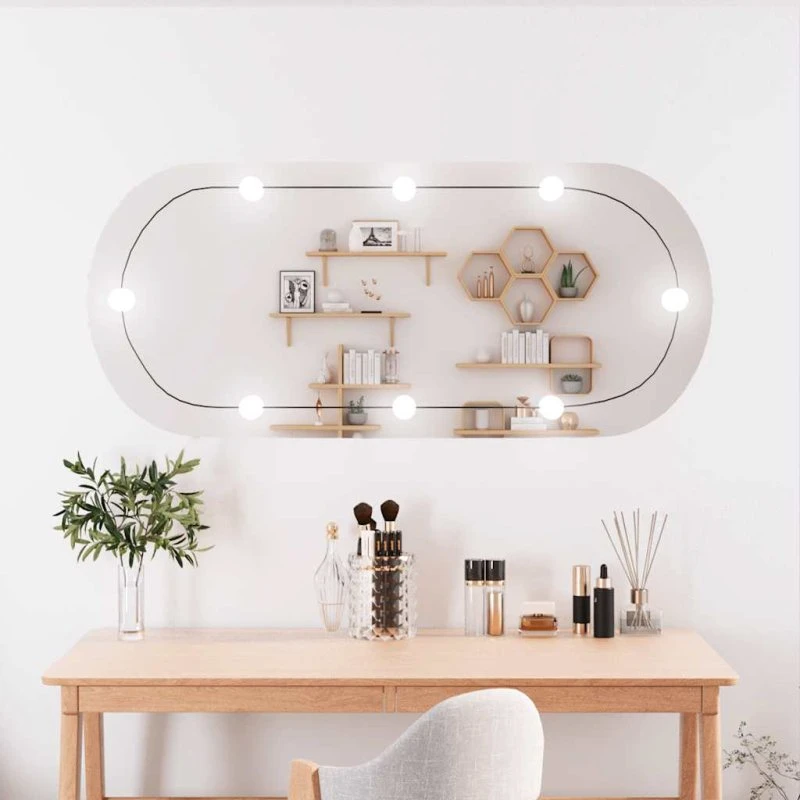 Oval vægspejl med LED 45x100 cm – justerbar lys