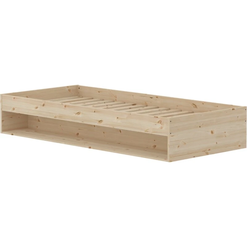 FLEXA Grow enkeltseng med hylde 90x200 cm, fyrretræ