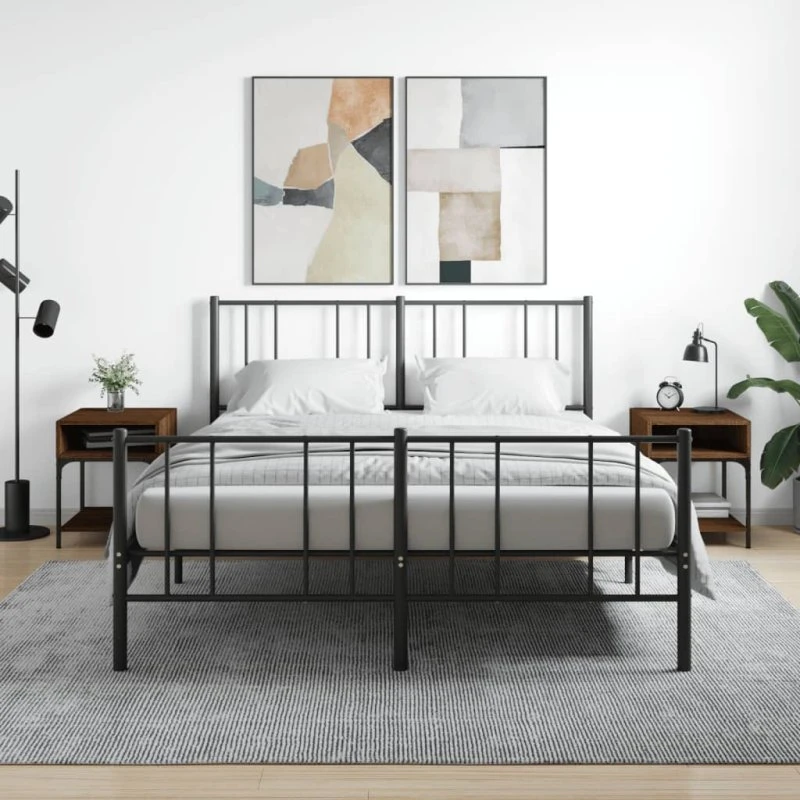 Sengeborde 2 stk. i brun egetræ 40x41x50 cm