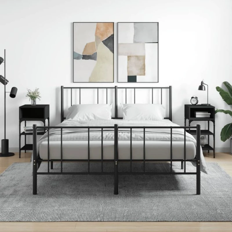 Sengeborde 2 stk. i konstrueret træ 35×34,5×70 cm – sort