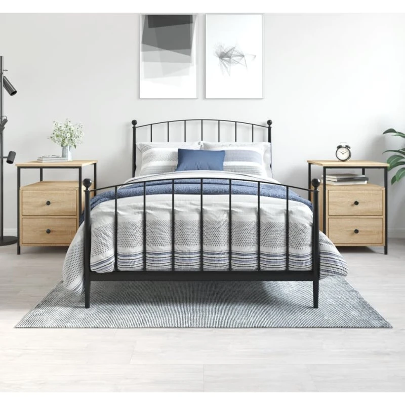 Sengeborde 2 stk. Sonoma-eg 44x45x60 cm - Industrielt