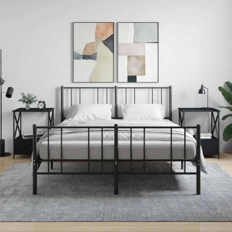 Sengeborde 2 stk. 50x41x65 cm – Sort industrielt design