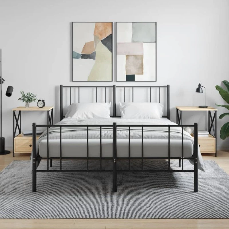 Sengeborde 2 stk. 50x41x65 cm – Sonoma-eg, industrielt