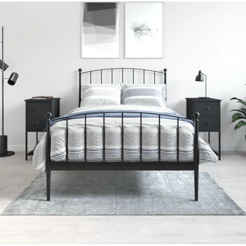 Sengeborde 2 stk. 32x42x70 cm sort – robust design