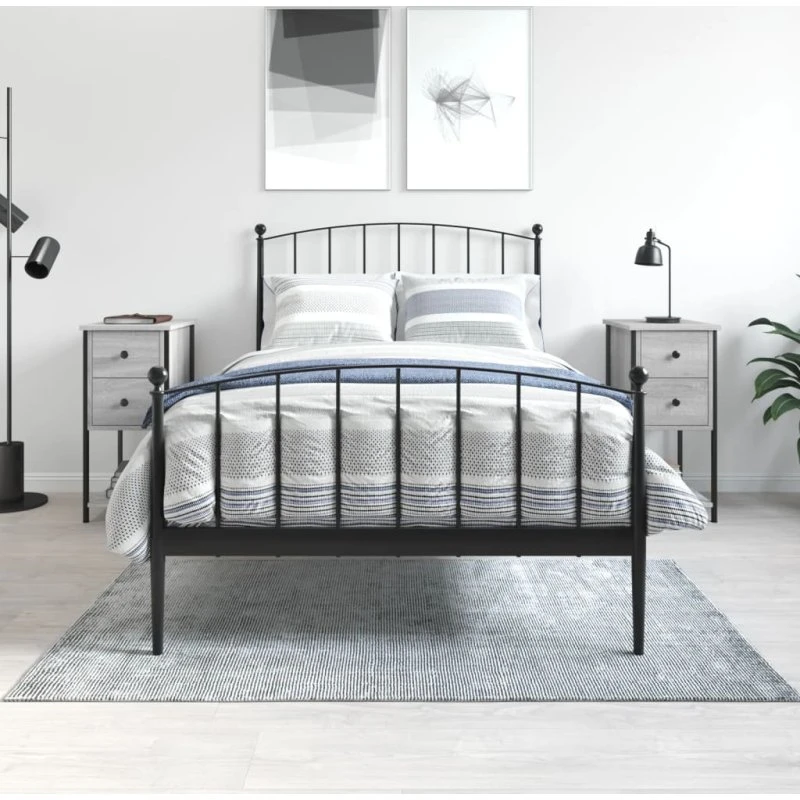 Sengeborde 2 stk. 32x42x70 cm - Grå Sonoma-eg