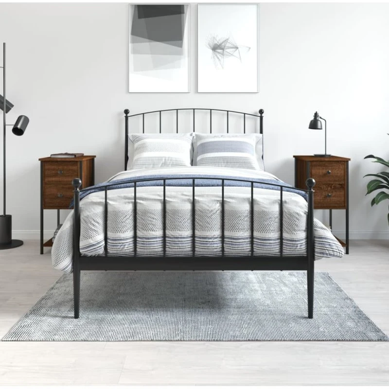 Sengeborde 2 stk. 32x42x70 cm – brunt egetrælook