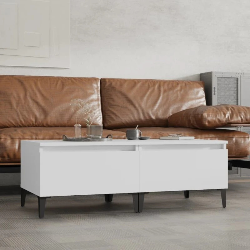 Sideborde 2 stk. 50x46x35 cm hvidt konstrueret træ