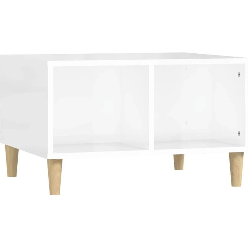 Sofabord 60x50x36,5 cm hvid højglans - 4 rum