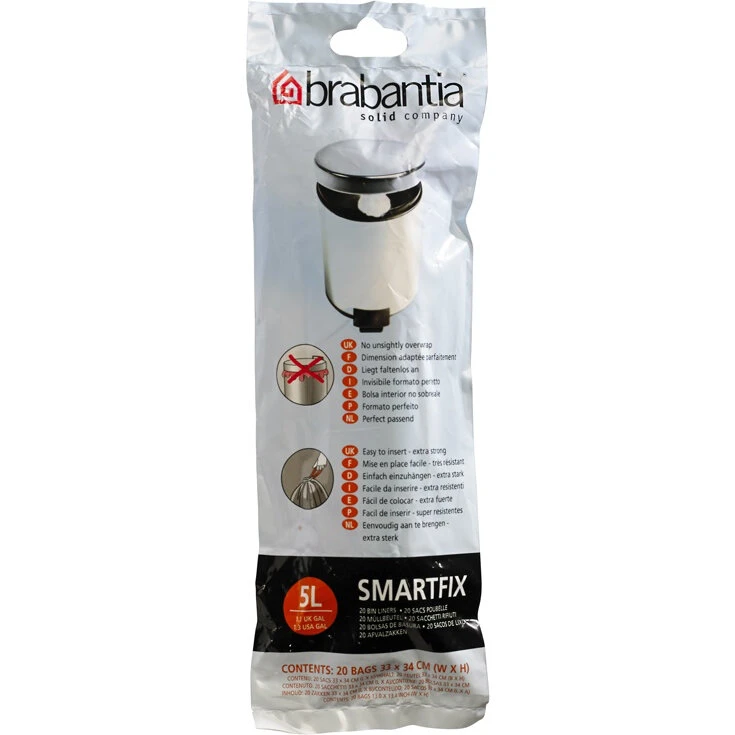 Brabantia SMARTFIX affaldsposer 5 L, 20 stk.