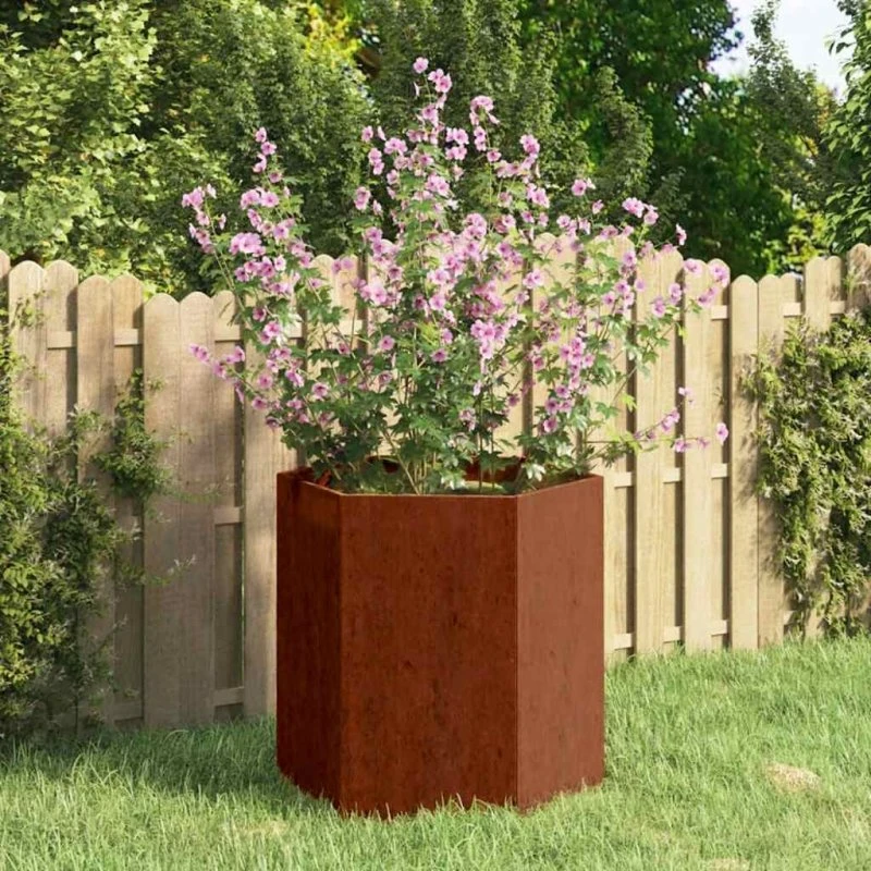 Plantekasse 40x40x45 cm i cortenstål (rustfarvet)