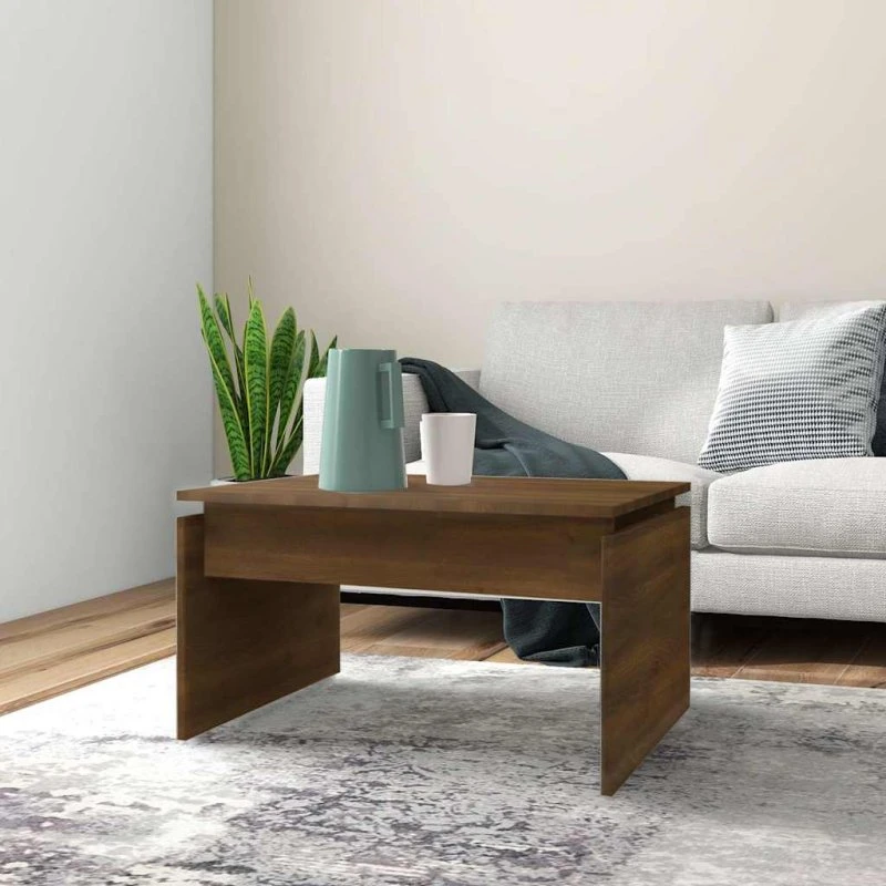 Sofabord 68x50x38 cm – Brun egetræ, konstrueret træ